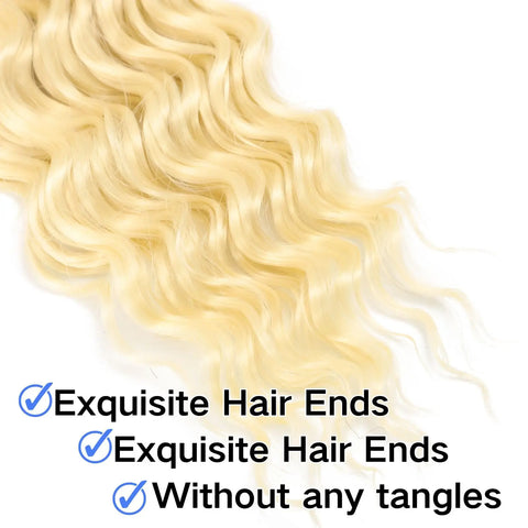 3 Bundle/Pack Boho Braids Human Hair Extensions 613 Blonde Deep Wave Bulk Human Hair For Braiding Bulk Human Hair No Weft Bundle