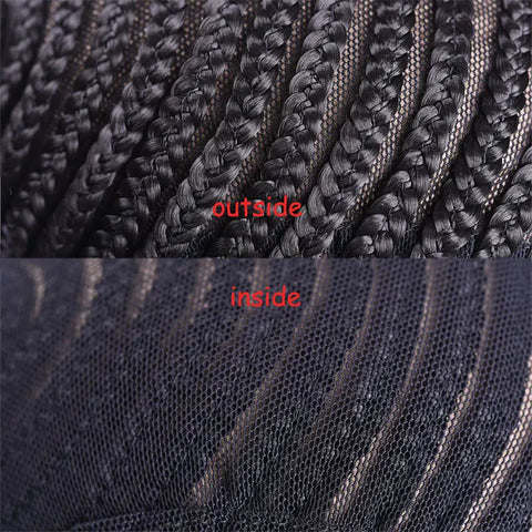 Synthetic Braided Wig Cap For Crochet Hair Braids Breathable Cornrow Cap For Easier Sew in Weave Hair Glueless Black