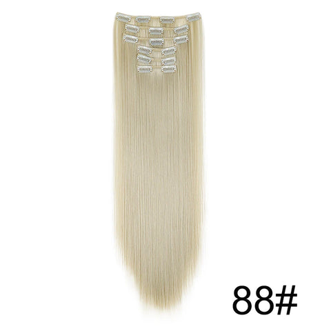 WIGSIN Synthetic 6pcs/set Long Straight Clip-in Hair Extension Invisible Seamless Extension Black Brown Hairpiece for Women