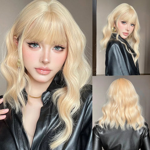 Christmas Short Curly Wavy Burgundy Wine Red Synthetic Wig Lolita Hair Wig with Bangs for Women Cosplay Party use Heat Resistant