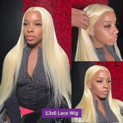 300% 30 40 46 Inch Straight Blonde 613 Hd Lace Frontal Human Hair Wig 13x4 Lace Front Colored Wig 13x6 Human Hair Wigs For Women