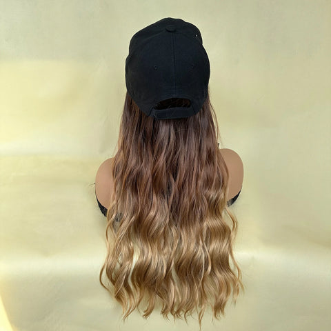 Baseball Hat Hooded Wig Hat Wig Wavy Curl Wig Synthetic Wig Beginners Friendly Heat Resistant Natural Looking For Daily Use