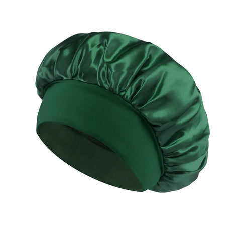 1pc Women's Solid Color Satin Wide-Brimmed Shower Cap, Suitable for Daily Use Silk Bonnet Satin Bonnet Shower Cap