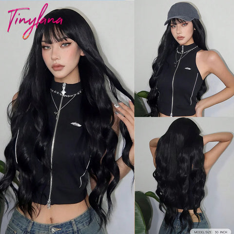 Ash Gray Platinum Long Curly Synthetic Wigs with Bangs for Women Afro Deep Wave Cosplay Lolita Wig Natural Hair Heat Reisitant