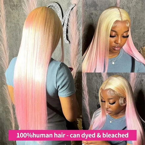 300% 30 40 46 Inch Straight Blonde 613 Hd Lace Frontal Human Hair Wig 13x4 Lace Front Colored Wig 13x6 Human Hair Wigs For Women