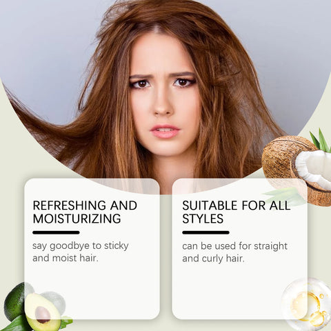 Hair Styling Cream Moisturizing Nourishing Frizz Control Shine Enhancer Natural Hold All Hair Types Non Greasy Long Lasting