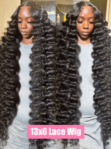 Loose Deep Wave Wig High Density 13x6 Hd Lace Frontal Wig 30 40 Inch Curly Lace Front Human Hair Black Women Brazilian Hair Wigs