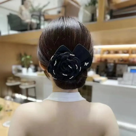 Elegant Pearl Flower Bun Maker Korean Sponge Easy Big Ring Former Hair Styling Tools Accessories for Girls Hair Donut Braide