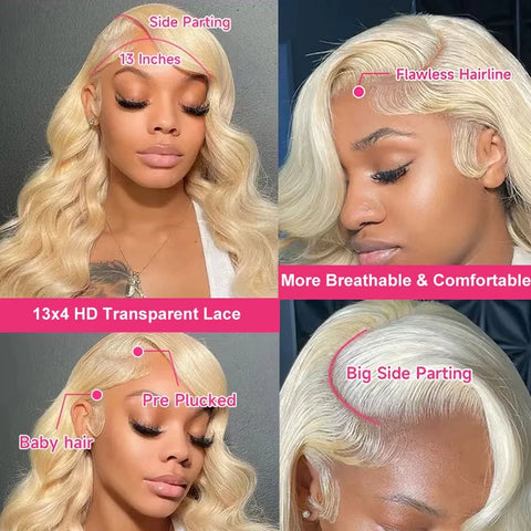 250 Density 613 Hd Lace Frontal Wig 13x6 Body Wave Human Hair Wigs 13x4 Transparent Lace Honey Blonde Glueless Wigs For Women