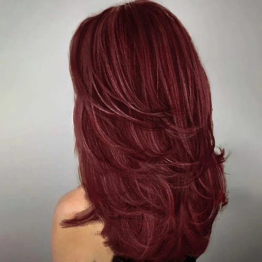 Synthetic Female Wigs Mix Grey Long Layered Wig Natural Silver Gray Wigs Women Salt and Pepper Hair Replacement Carnival Costume