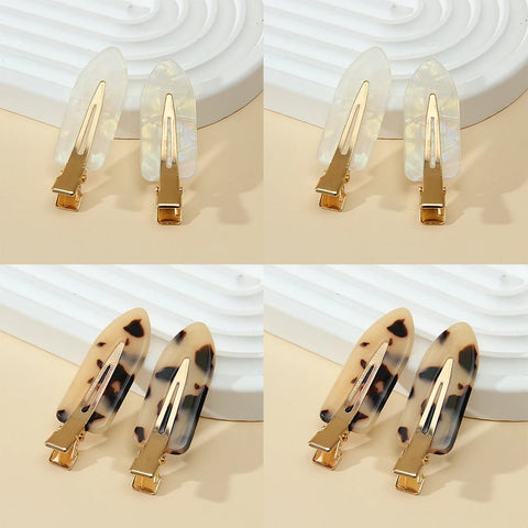 8Pcs Girls Leopard Seamless Hair Clip Set Women Acetate Sheet No Bend Bangs Clip Duckbill Clip Hairpins Makeup Hair Styling Tool