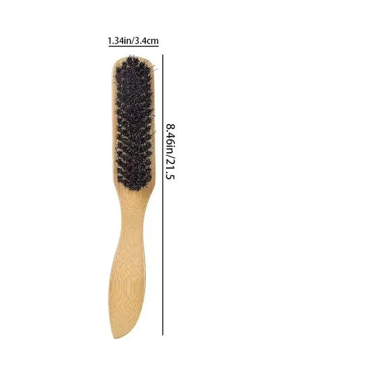 Boar Bristle Slick Back Hair Brush for Sleek Ponytail Bun & Smoothing Baby Hairs, Flyaways, Edge Control - Backcombing & Teasing