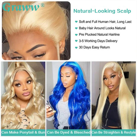 Blonde Body Wave Lace Front Wig HD Transparent 13x4 13x6 Frontal Human Hair 613 Pre Plucked Full Frontal Wigs 200% 40 50 Inch