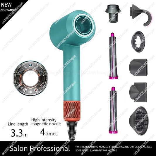 Professinal Leafless Hair Dryer 220V Negative Ion Quick Dry Home Powerful Constant Flyaway Attachment Anion Electric Hair Dryer