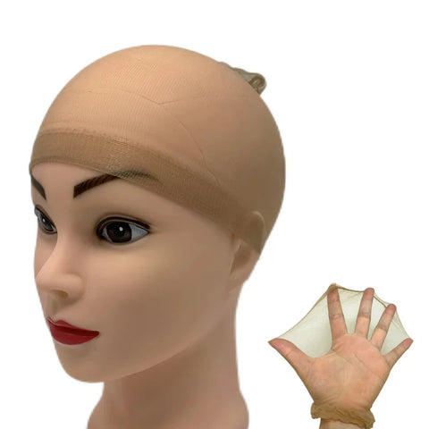 2pcs/bag Transparent HD Wig Cap Invisible and Sheer Breathable Ultra-thin Stretchy Stocking Caps for Lace Front