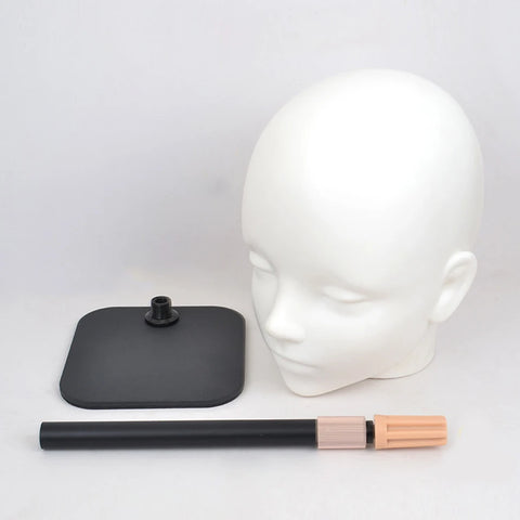Mannequin Head Wig Stand With Adjustable Wig Tripod Stand Holder For Wigs Making Display With T Pins/Wig Cap Training Practice
