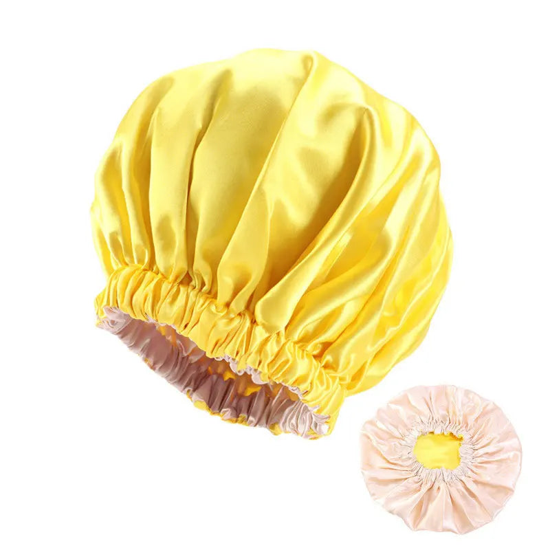 2in1 Double Layer for Winter Bonnet Satin Cheveux Nuit Night Hair Cap Women's Solid Sleeping Hat Sleep Care Nightcap Unisex
