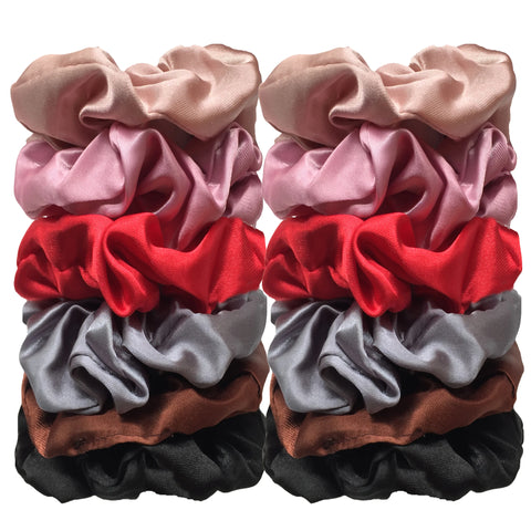 12/18/20PCS Satin Colorful Intestine Hair Band Hair Accessories hair scrunchies Headwear For Ponytail Cute Causal Women