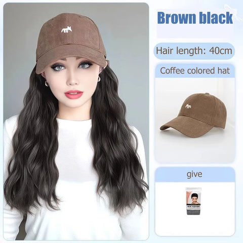 Synthetic12/16/18inch duckweave cap straight hair inward wig baseball capwater wave wig extensions ponytail daily Christmas