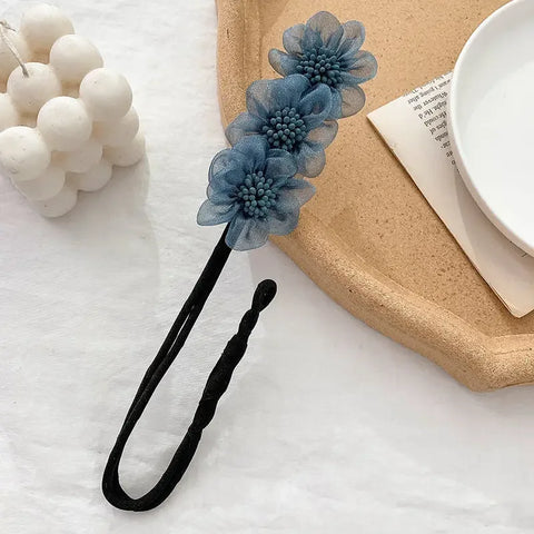 Chiffon Flower Hair Clip Magic Bun Curler Hair Styling Twist Maker Tool Dount Twist Hair Accessories Women Girl Hair Braide Tool