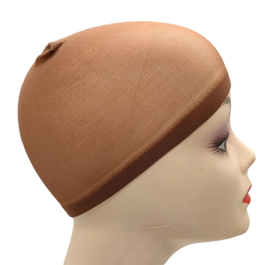 2pcs Top Stocking Wig Cap Hair Net For Weave Hair Wig Nets Black/Brown/Skin/Beige Stretch Mesh Wig Cap For Making Wigs Free Size