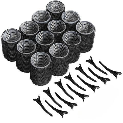 Hair Rollers Set Self Grip Hook Hair Curlers 12pcs Heatless Roller 6/12 Clips Salon Dressing Curlers Sticky Hair Styling Tools