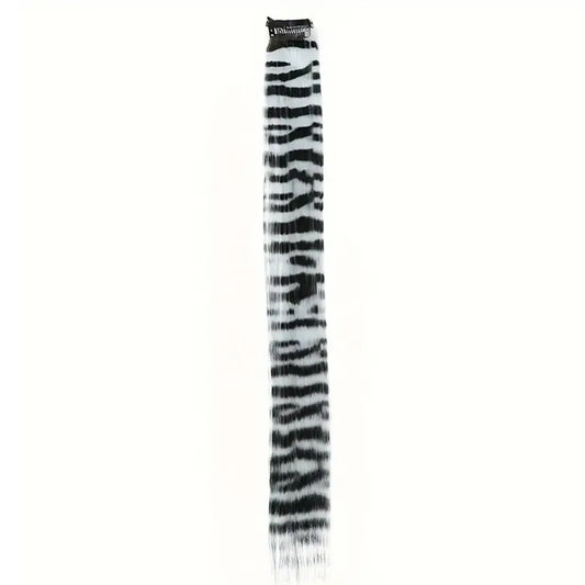 LUPU Synthetic Feather Hair Extension Colorful Fake Hair Clip In One Piece Hairpiece For Women Cosplay Party Y2K Style