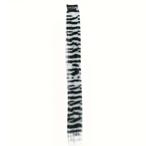 LUPU Synthetic Feather Hair Extension Colorful Fake Hair Clip In One Piece Hairpiece For Women Cosplay Party Y2K Style