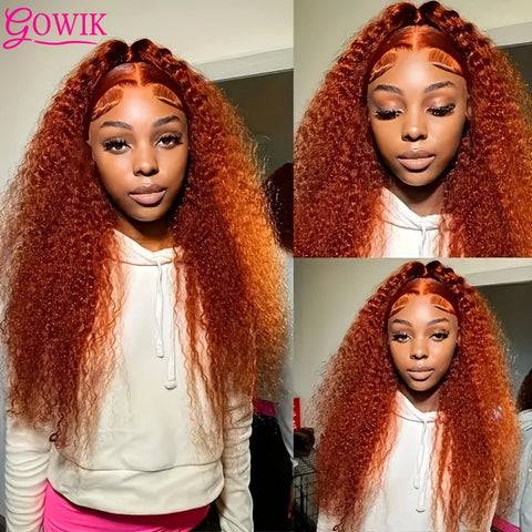 Human Hair Wigs Ginger Deep Wave 13X6 30inch Hd Lace Frontal Wigs Human Hair 220 Density Brazilian Hair Colored Lace Front Wigs
