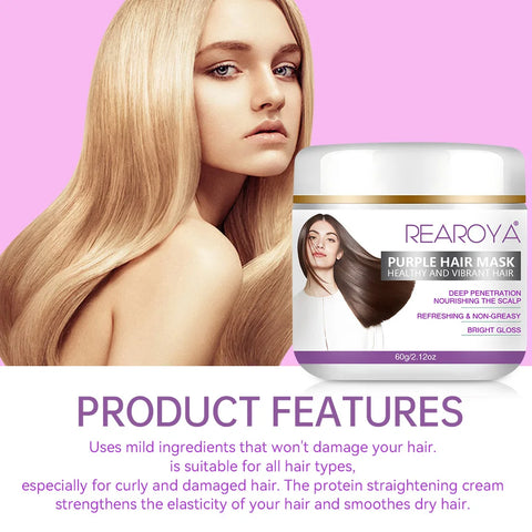 Hair Repairs Purple Hair Mask Biotin Collagen Keratin Treatment Hairs Conditioner Hair Care Essential Nourishing for Dry Damaged