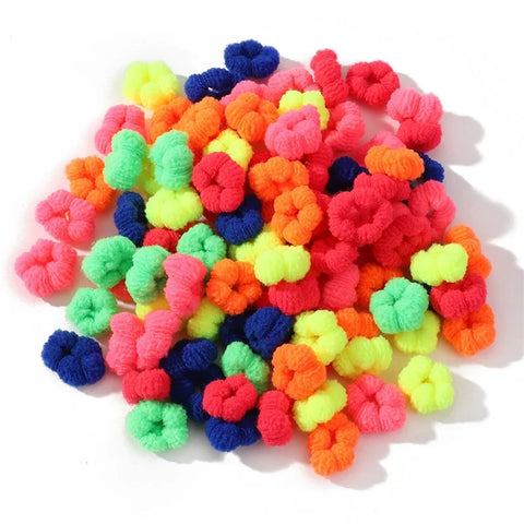 100Pcs Children Elastic Hair Bands Girls Colorful Hair Ties Ponytail Holder Rubber Bands Small Scrunchie Kids Hair Accessories