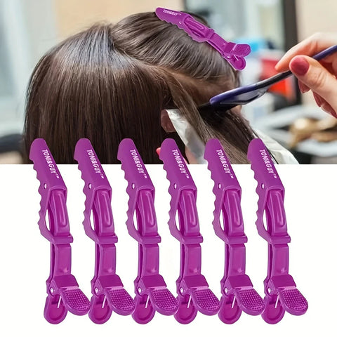 6pcs Black Matte Hair Sectioning Clip Clamp Hair Grip Hairdressing Salon Tool