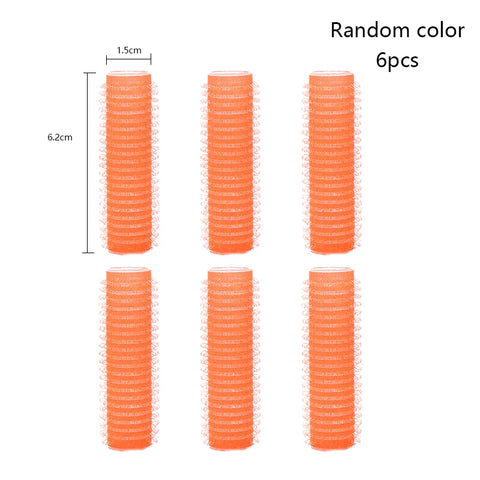 6pcs Self-Grip Hair Rollers Heatless Hair Curler No Heat Hair Bangs Volume Self-adhesive Hook&Loop DIY Hair Curler Styling Tools