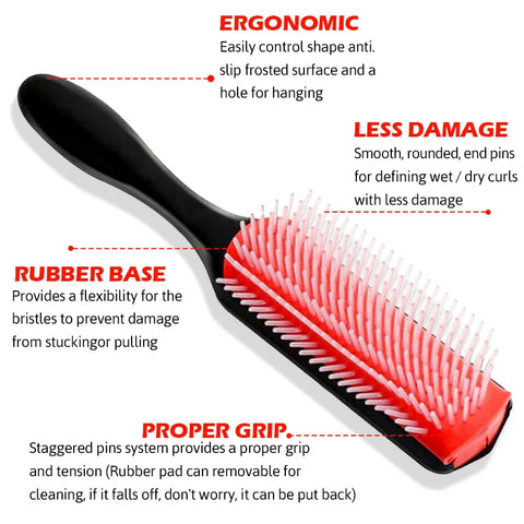 New 5-Piece Hair Styling Tools Kit Curly/Normal with Octopus Brush Detangler Combs Tail Comb Edge Brush and Bristle Brush Unisex