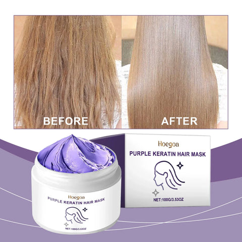 Purple Keratin Hair Care Mask Treatment Hairs Conditioner Hair Essential Oil Nourishing for Dry Damaged Smoothing Hair Care