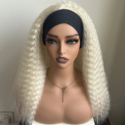 Short Kinky Straight Synthetic Wig High Puff Synthetic Hair Wig Afro Style Wig for Women Short Puffy Yaki Straight Synthetic Wig