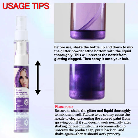 Temporary Hair Color Spray One-Time Hair Dyeing Instant Hair Salon Multi Color Hair Dye Makeup Chalk Washable DIY Party Styling