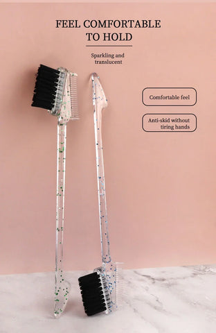 1 piece of plastic crystal anti-static double-sided brush edge control comb hair salon styling tool Special for real hair wigs