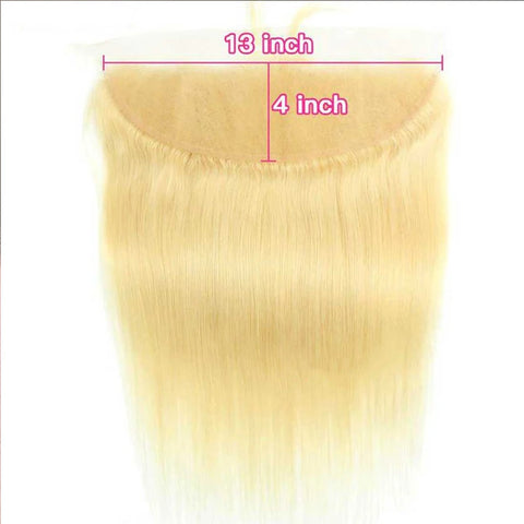 22 Inch 613 Blonde 13x4 Transparent Lace Frontal Brazilian Virgin Hair Pre-Plucked Full End Straight Human Hair Frontal