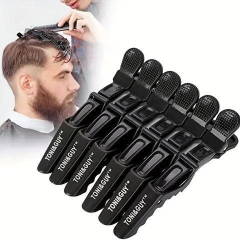6pcs Black Matte Hair Sectioning Clip Clamp Hair Grip Hairdressing Salon Tool