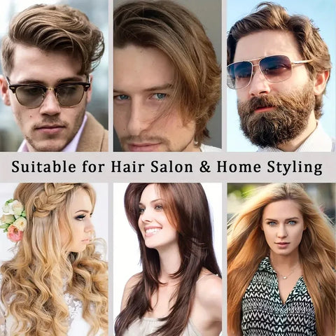 5pcs Boar Bristle Hair Brush Set with Edge Control - Slick Back, Teasing & Smoothing Combs for Men and Women