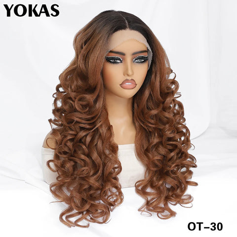 24 Inch Synthetic Lace Front Wigs For Afro Women Curly Afro Lace Front Wigs for Black Women High Temperature Fiber Wigs