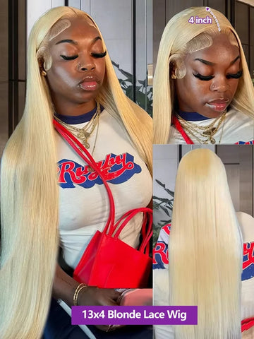 40 Inch 613 Blonde 13X6 Hd Lace Frontal Wig Straight Lace Front Wigs Human Hair 13X5 Lace Front Human Hair Wig For Women Rovess 
