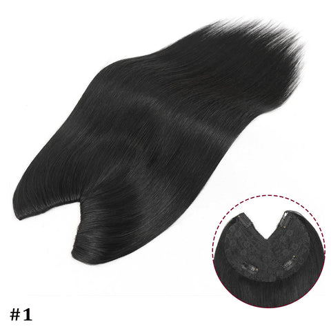 V Shape Clip In Human Hair Extensions  Invisible Brown Blonde Highlight Toppers For Women Straight Brazilian Remy Hair 16Inch