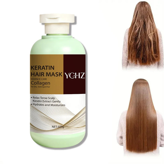 Magic Keratin Hair Mask, Contains Collagen - Moisturizing and Repairing Care, Makes Hair Silky Smooth, Enhances Vitality and Shine, Suitable for Normal Hair and All Hair Types