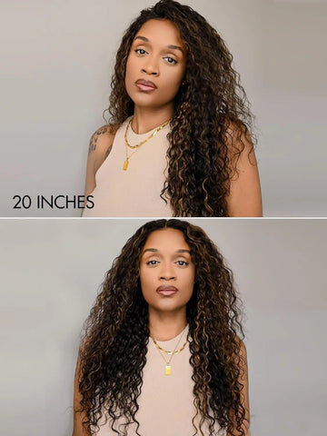 7X6 Hd Partingmax Glueless Wig Chestnut Brown Highlights Curly Closure Hd Lace Wig Breathable Cap (16 Inch & Precut Lace)
