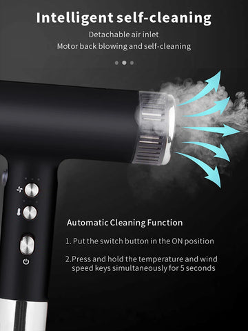 Professional Hair Dryer Hot and Cold Strong Wind High Speed BLDC Motor Negative Ions Blow Dryer Reduce Damage Hair Care Dryer