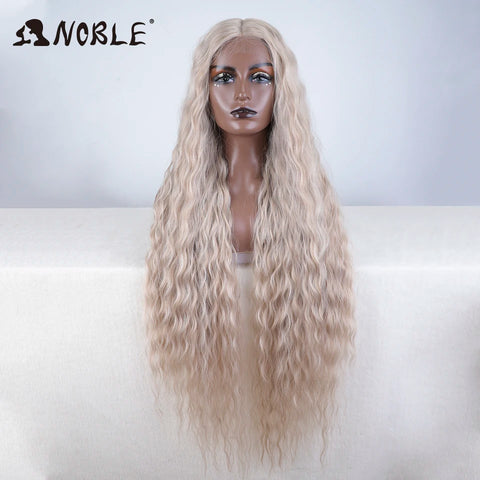 Noble Cosplay Synthetic Lace Wigs For Black Women Long Curly Hair 42 Inch Cosplay Blonde Ombre Lace Front Wig Synthetic Lace Wig