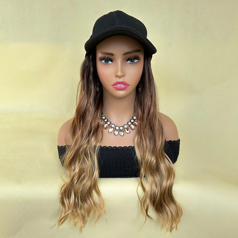 Baseball Hat Hooded Wig Hat Wig Wavy Curl Wig Synthetic Wig Beginners Friendly Heat Resistant Natural Looking For Daily Use