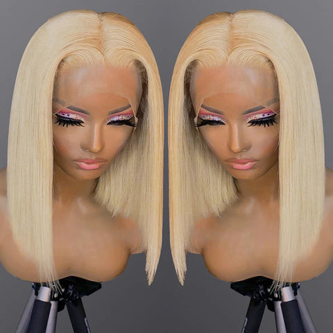 613 Honey Blonde Colored Human Hair Wigs For Women Human Hair Remy Brazilian Cheap Straight Short Bob Wig 8 10 12 14 16 Inch